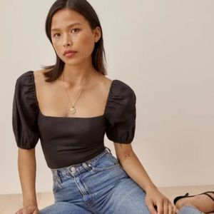 The Reformation - Arancini Linen Top size 8